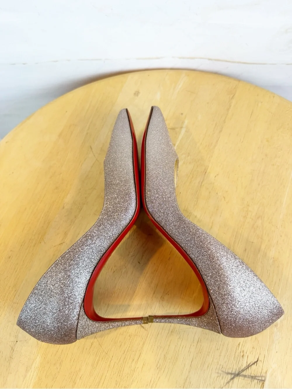 Christian Louboutin | Rose Gold Shimmer Glitter Heel, EU 36.5